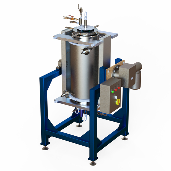 pressure vessels with tilting mechanisms; allowing vertical, horizontal or any position dependent on the pressure testing requirements