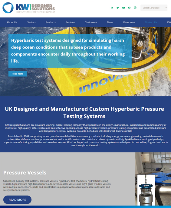 KW Designed Solutions - High Pressure Testing Equipment