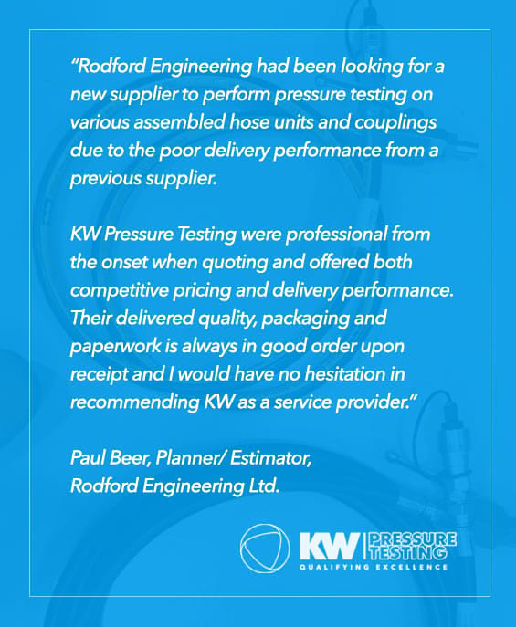 High pressure hydrostatic testing facility and services